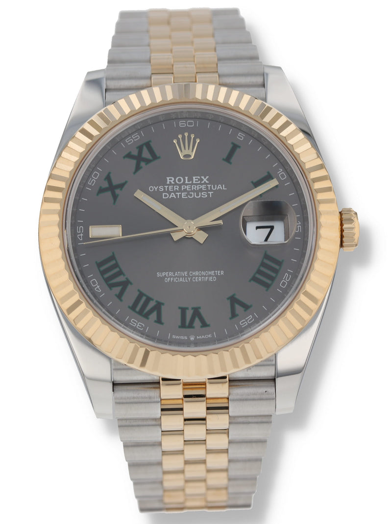 38356: Rolex Datejust 41, Ref. 126333 "Wimbledon" Dial, 2021 Full Set