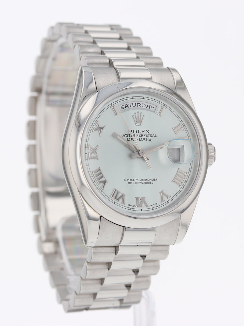 38403: Rolex Platinum Day-Date 36, Ref. 118206, Box & Papers