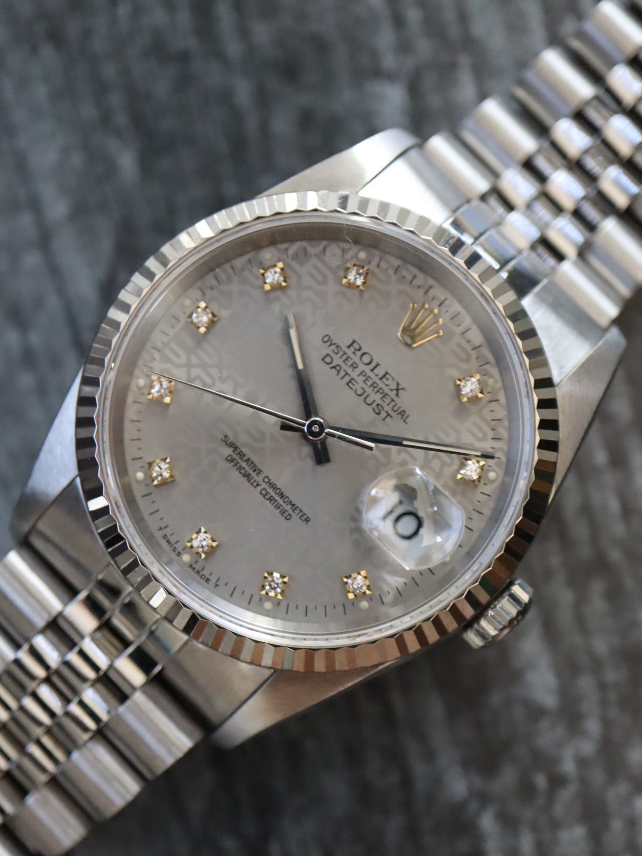 ROLEX DATEJUST 16234 4コマ Rolex Datejust 16234 Silver 1991 with original box and papers 4