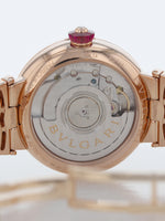 38478: Bvlgari 18k Rose Gold Lvcea, Automatic, Size 33mm. Box and Booklet. Ref. 102260