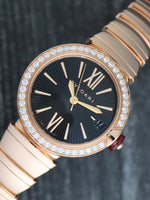 38478: Bvlgari 18k Rose Gold Lvcea, Automatic, Size 33mm. Box and Booklet. Ref. 102260