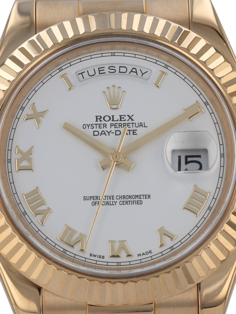 J35686: Rolex 18k Yellow Gold Day-Date 41, Ref. 218238, 2012 Full Set
