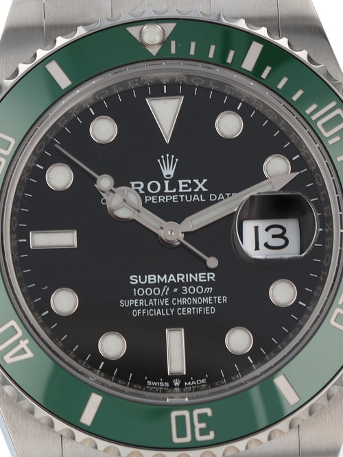 J36019: Rolex Submariner 41 "Kermit", Ref. 126610LB, Unworn 2021 Full Set