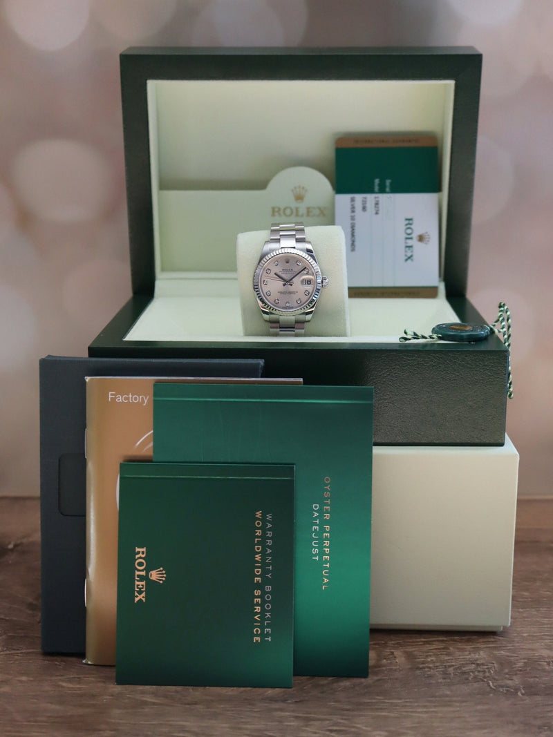 J38554: Rolex Mid-Size Datejust, Ref. 178274, Box + 2015 Card