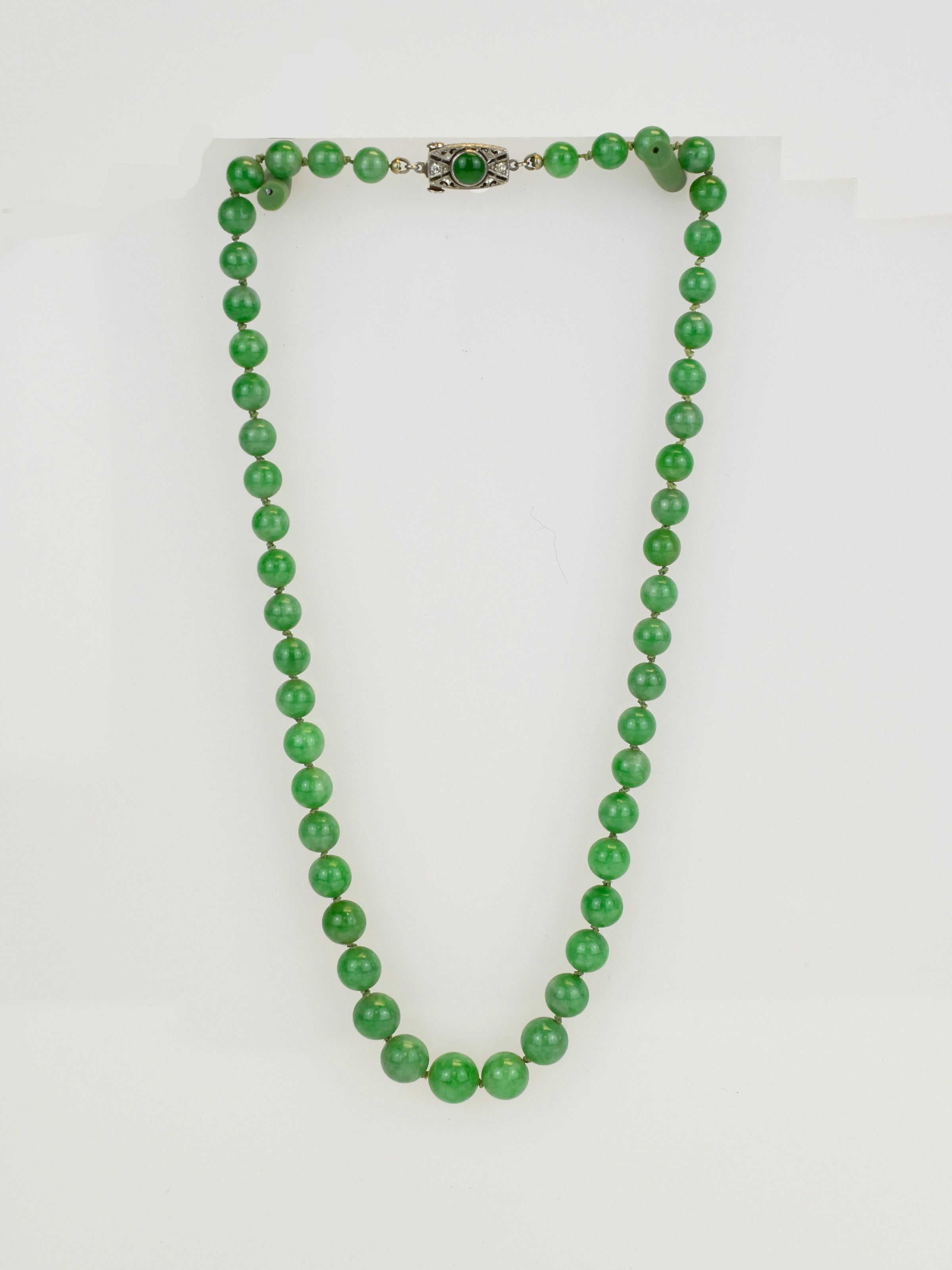 Green Jade Necklace 10mm Vintage – Estate Beads & Jewelry