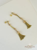 P50536: 14k Yellow Gold Tassle Earrings