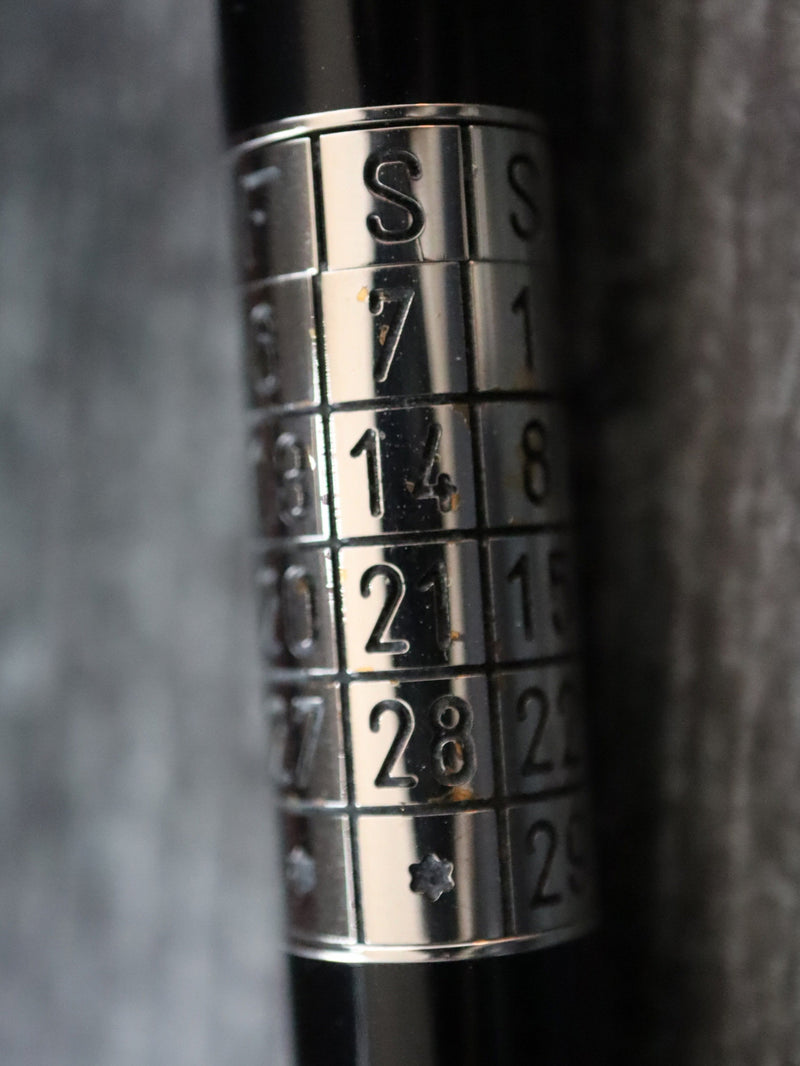 J37985: Cartier Perpetual Calendar Clock Roller Pen with Box
